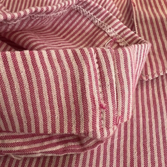 Boca Bay Pink and White Pinstripe Button Up Shirt Womens 2X Plus Collared Casual - Picture 8 of 9